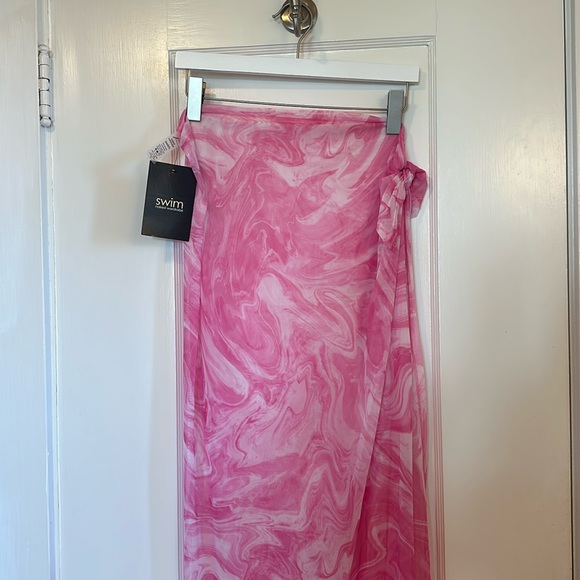 Naked Wardrobe Swim Naked Wardrobe Swim Nwt Cover Up Pink White Poshmark